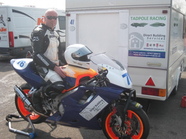Gary Tidwell of Tadpole Racing on the Honda looking like a winner already!